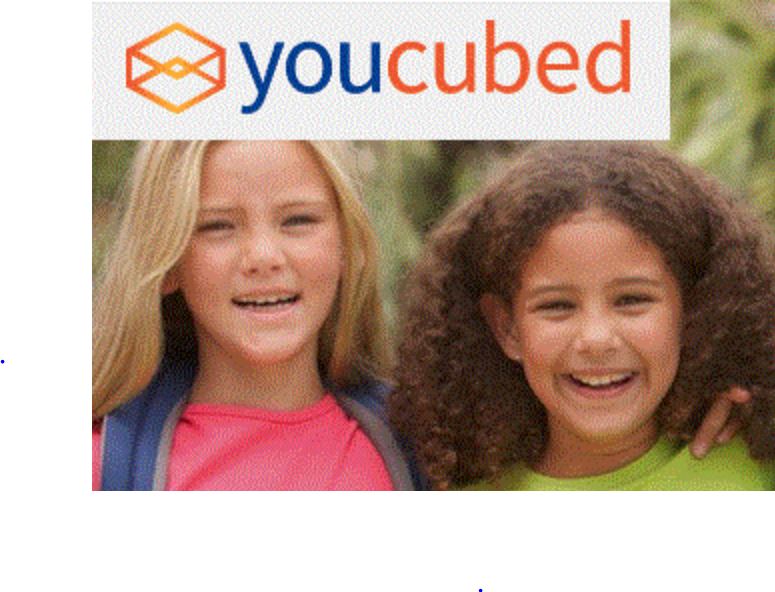 Two children smiling with youcubed logo.